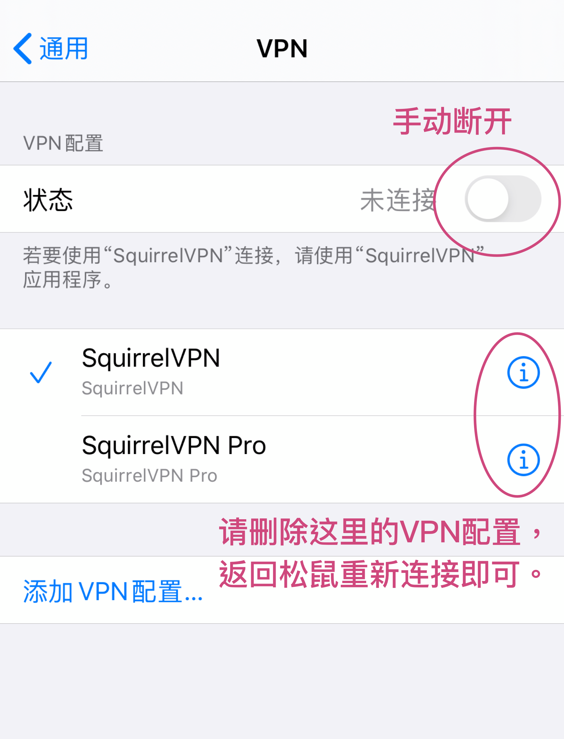 SquirrelVPN ios reset config 清理手机系统设置 SquirrelVPN ios reset config